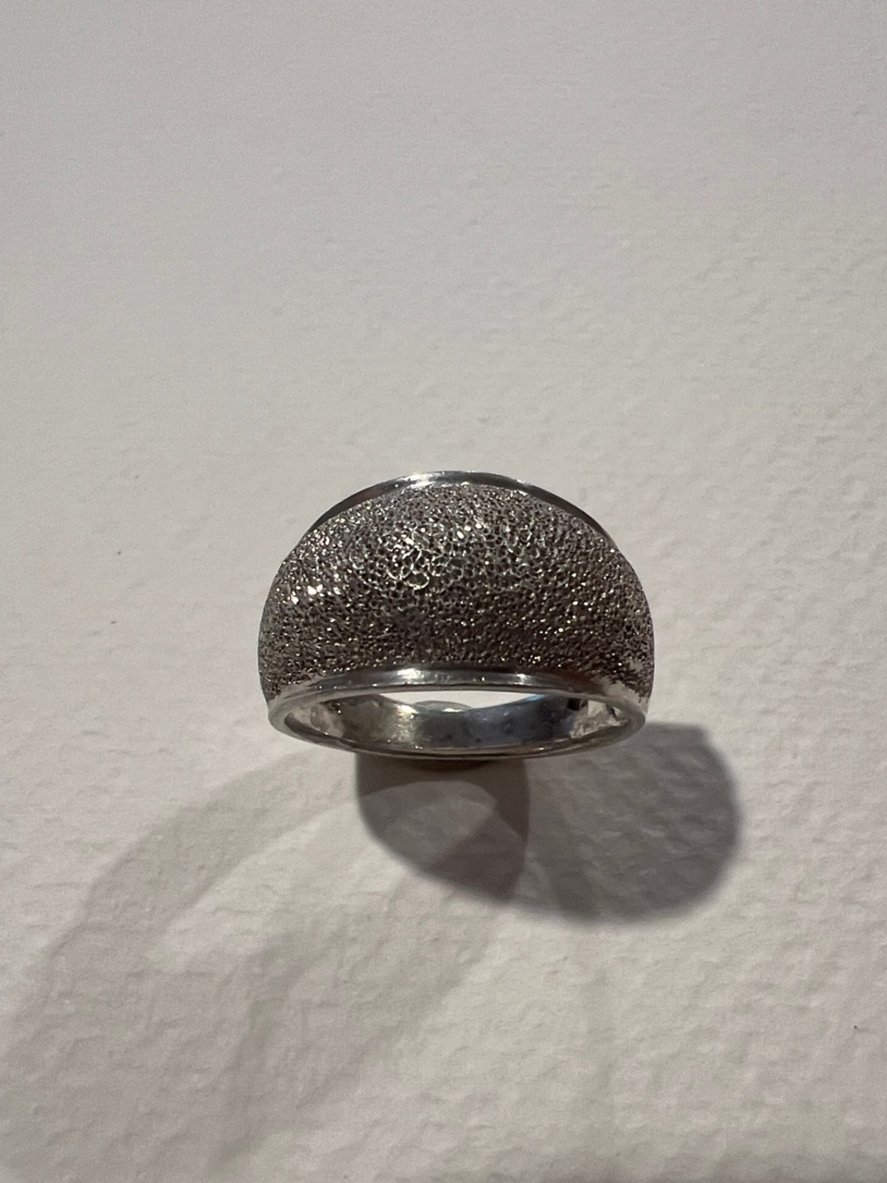 Sterling Silver Textured Dome Ring